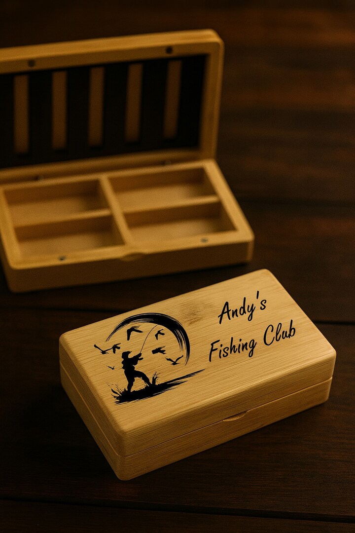 customized fishing box Personalized Tackle Christmas Ornament-Gift For Fishing Lo Our Custom Fishing Photo Keepsake Box is the perfect way to honor a love for fishing and the memories made along the way Reel Cool Personalized Plano Tackle